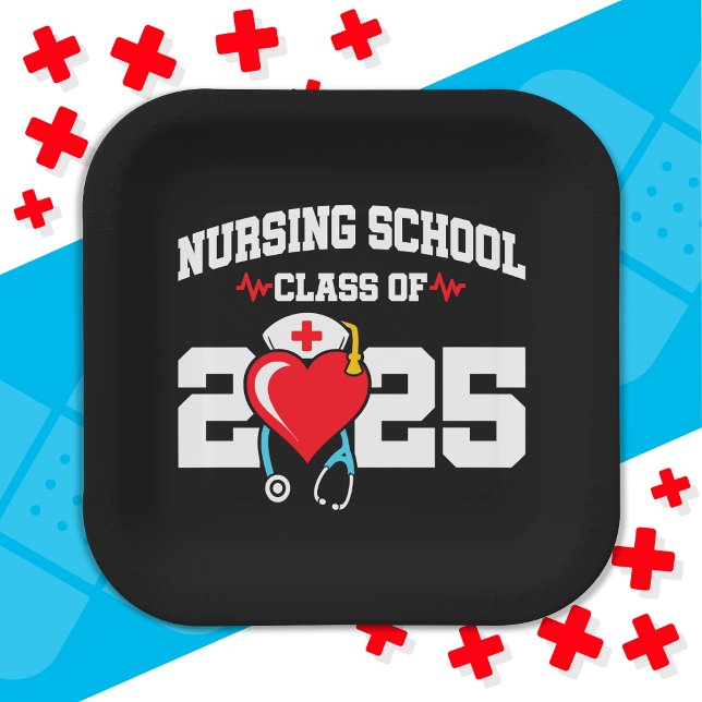 Nursing School Graduate 2025 Nurse Graduation Paper Plate (Creator Uploaded)