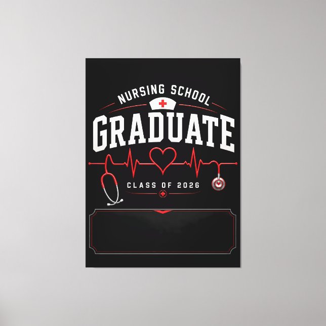 Nursing School Graduate 2026 Custom Gift Canvas Print (Front)