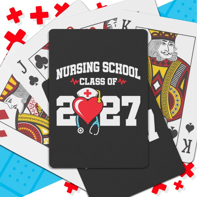 Nursing School Graduate 2027 Nurse Graduation Playing Cards (Creator Uploaded)