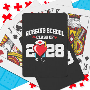 Nursing School Graduate 2028 Nurse Graduation Playing Cards