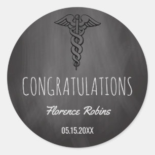 Nursing School Graduate   Caduceus Graduation Classic Round Sticker