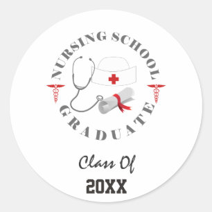 Nursing School Graduate Gear Classic Round Sticker