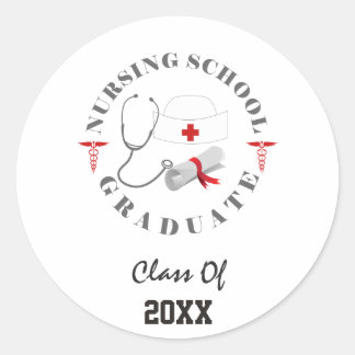 Nursing School Graduate Gear Classic Round Sticker