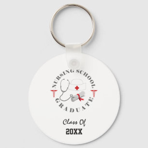 Nursing School Graduate Gear Key Ring