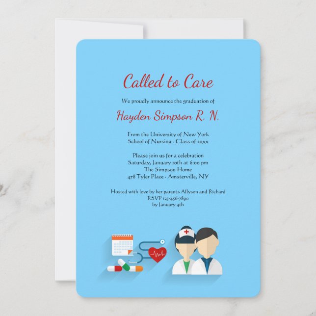 Nursing School Graduates Invitation (Front)