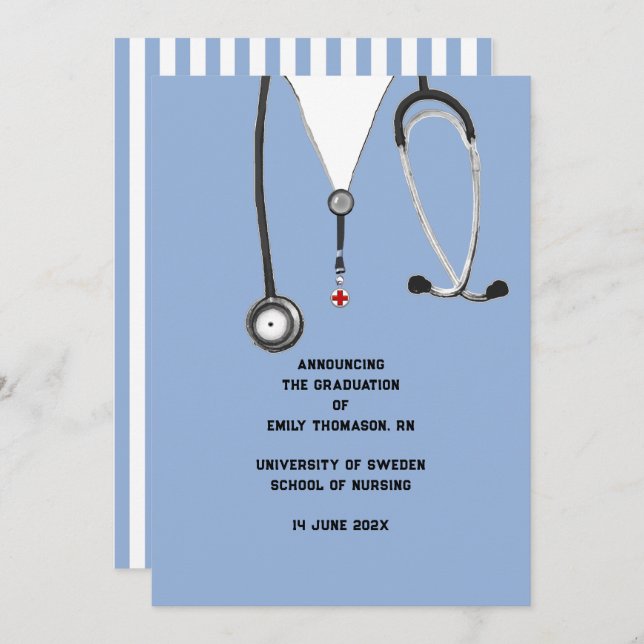 Nursing School Graduation Announcement (Front/Back)