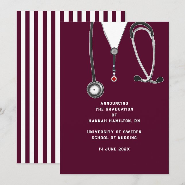 Nursing School Graduation Announcement (Front/Back)