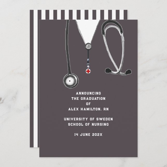 Nursing School Graduation Announcement (Front/Back)