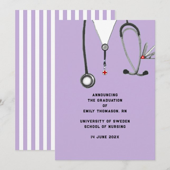 Nursing School Graduation Announcement (Front/Back)