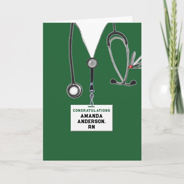 Nursing School Graduation  Card (Front)