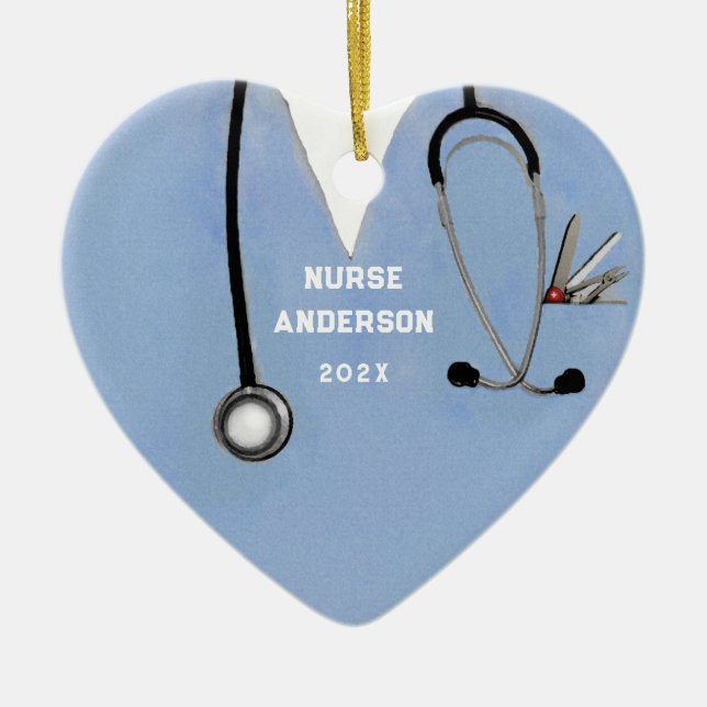 Nursing School Graduation Ceramic Tree Decoration (Front)