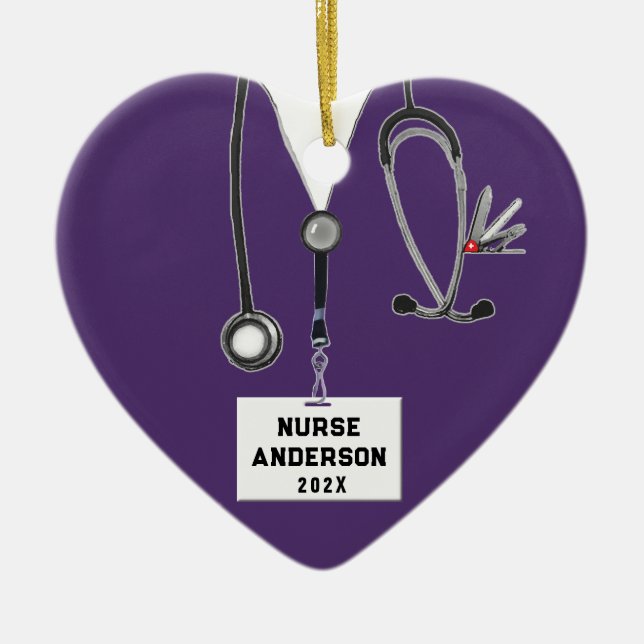 Nursing School Graduation Ceramic Tree Decoration (Front)