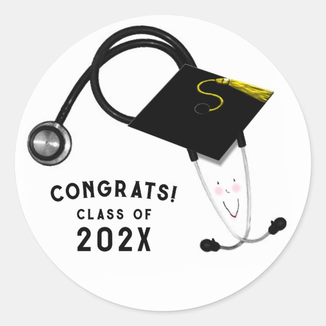 Nursing School Graduation  Classic Round Sticker (Front)