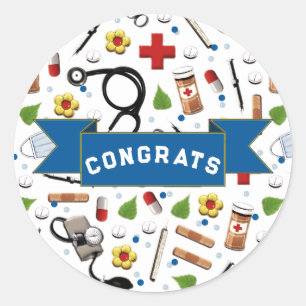 Nursing School Graduation Congrats Classic Round Sticker
