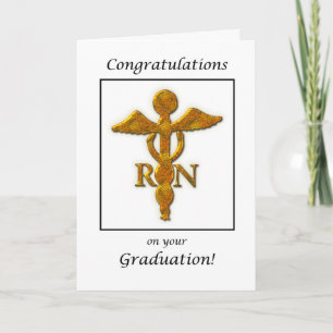 Nursing School Graduation Graduation Antique Gold Card