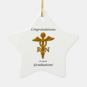 Nursing School Graduation Graduation Antique Gold Ceramic Tree Decoration