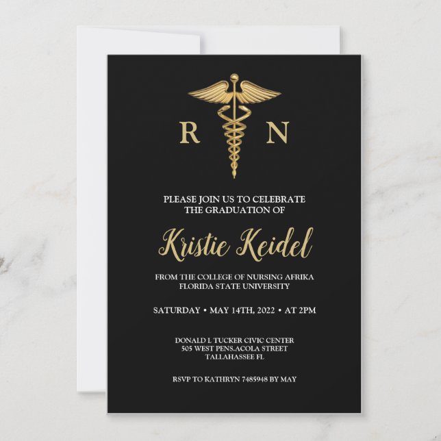 Nursing School Graduation Invitation (Front)