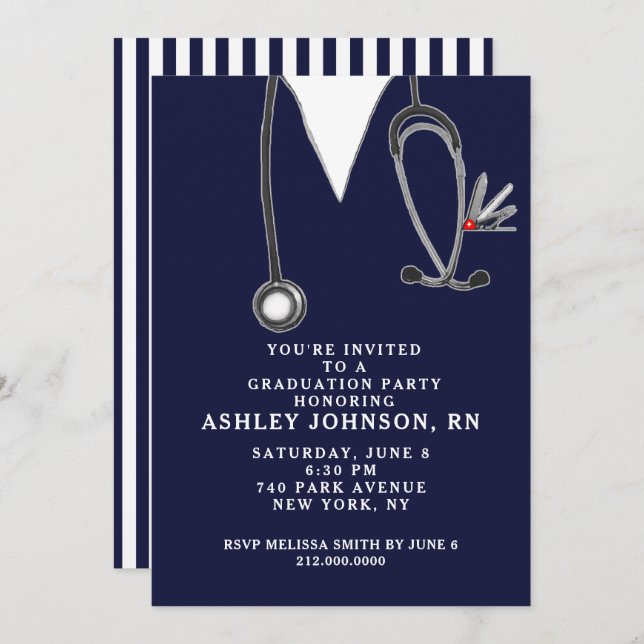 Nursing School Graduation Invitation (Front/Back)