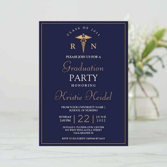 Nursing School Graduation Invitation (Standing Front)
