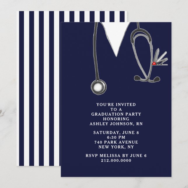 Nursing School Graduation Invitation (Front/Back)