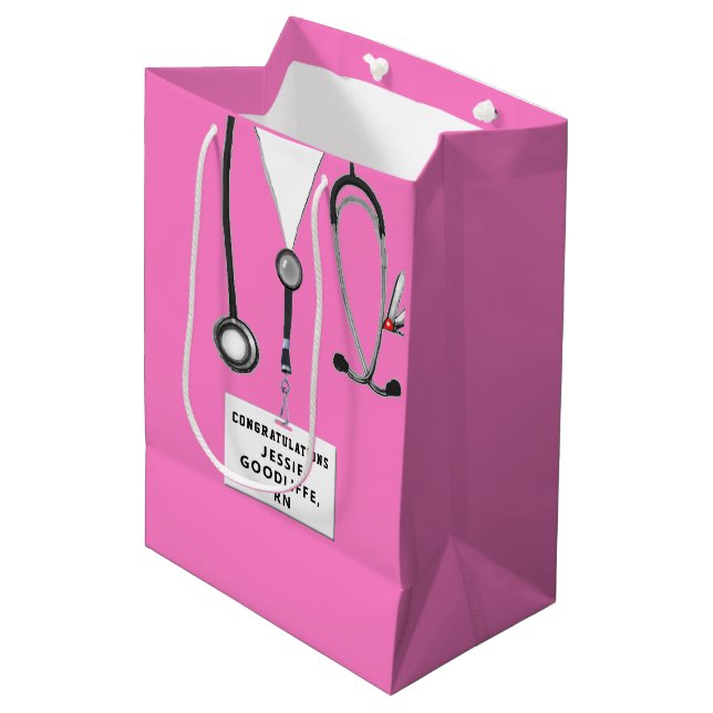 Nursing School Graduation Medium Gift Bag (Front Angled)