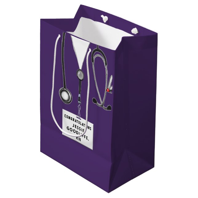 Nursing School Graduation Medium Gift Bag (Front Angled)