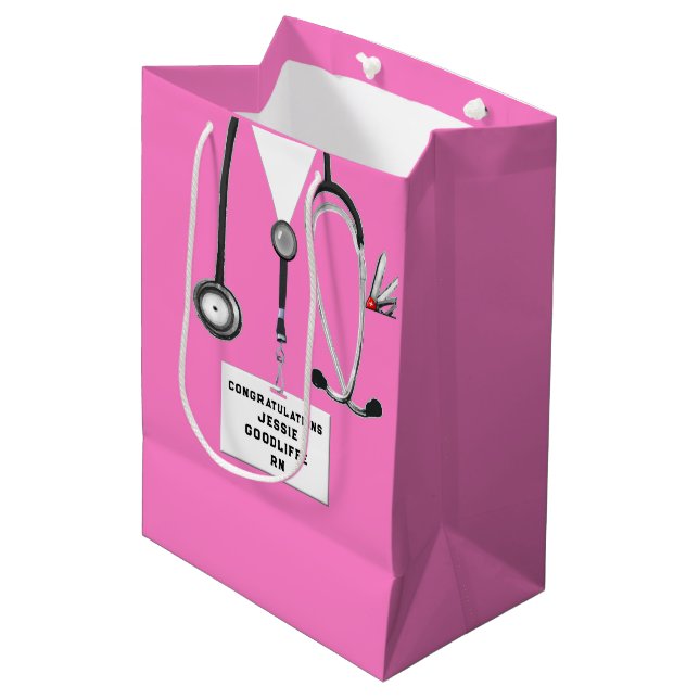 Nursing School Graduation Medium Gift Bag (Front Angled)