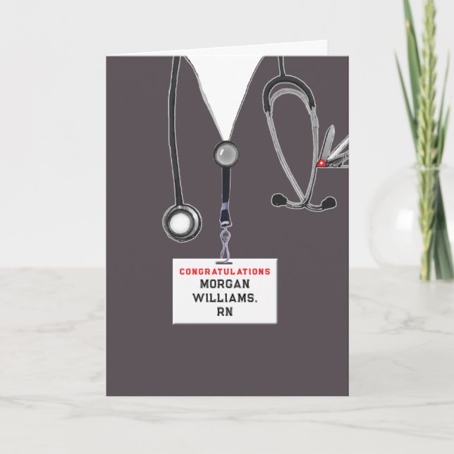 Nursing School Graduation Nurse Congrats Card (Front)
