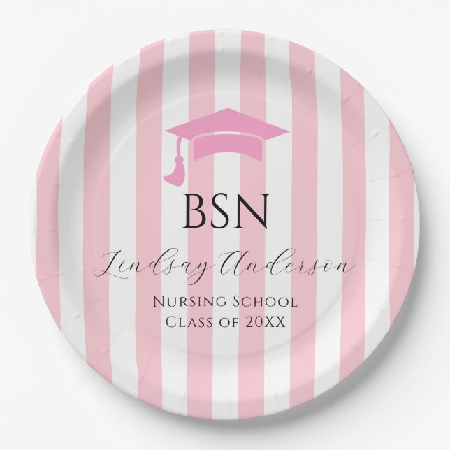Nursing School Graduation  Paper Plate (Front)