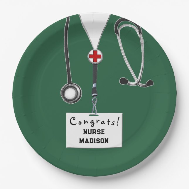 Nursing School Graduation Paper Plate (Front)