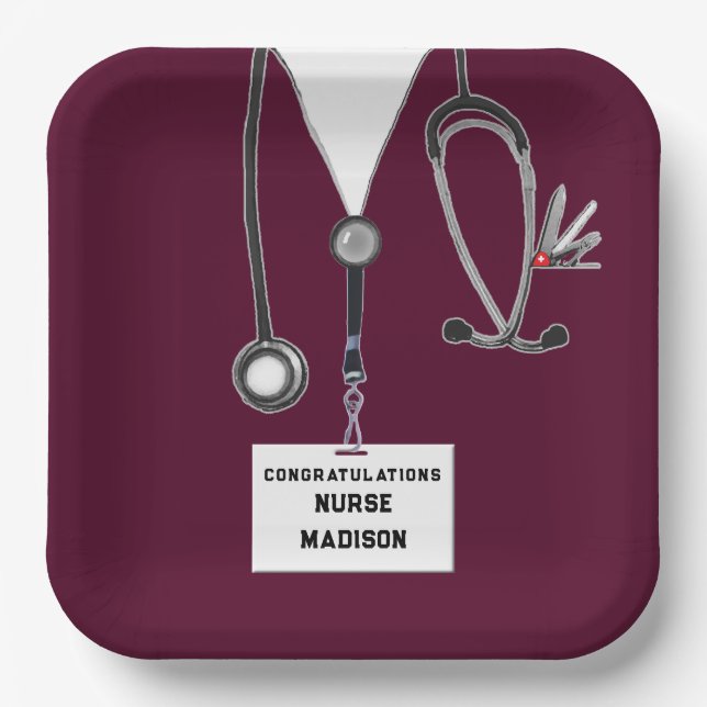 Nursing School Graduation Paper Plate (Front)
