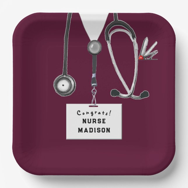 Nursing School Graduation Paper Plate (Front)
