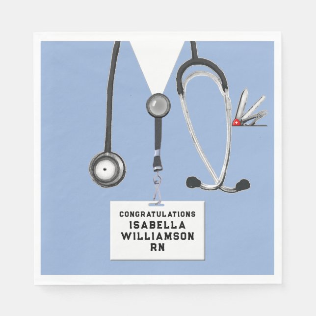 Nursing School Graduation Party Napkin (Front)