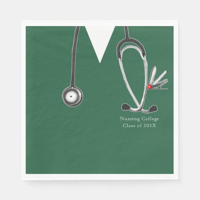 Nursing School Graduation Party Napkin (Front)
