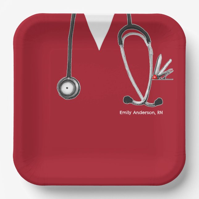 Nursing School Graduation Party Paper Plate (Front)