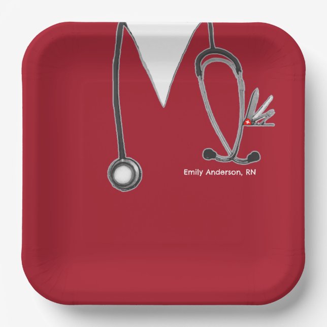 Nursing School Graduation Party Paper Plate (Front)
