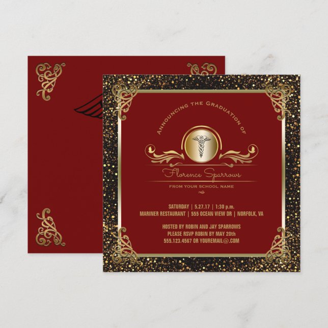 Nursing School Graduation Party | Pinning Ceremony Invitation (Front/Back)