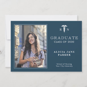 Nursing school graduation photo modern announcement