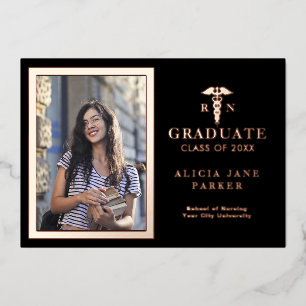 Nursing school graduation rose gold photo