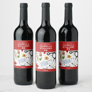 Nursing School Graduation Wine Label