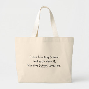 Nursing School loves Me Large Tote Bag