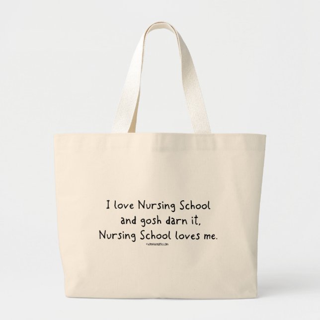 Nursing School loves Me Large Tote Bag (Front)