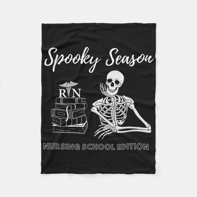 Nursing School Student Halloween Skeleton For Spoo Fleece Blanket (Front)
