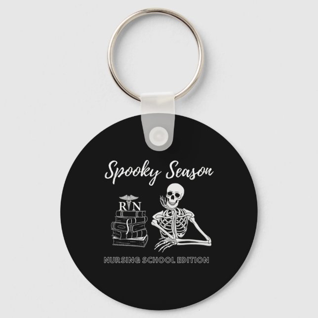 Nursing School Student Halloween Skeleton for Spoo Key Ring (Front)