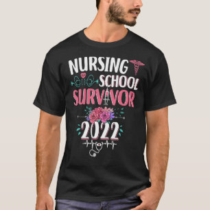 Nursing School Survivor 2022 Nurse Graduation Stud T-Shirt