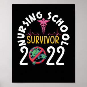 Nursing School Survivor 2022 RN Nurse Grad Student Poster