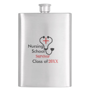 Nursing School survivor class of 20XX medical nurs Hip Flask
