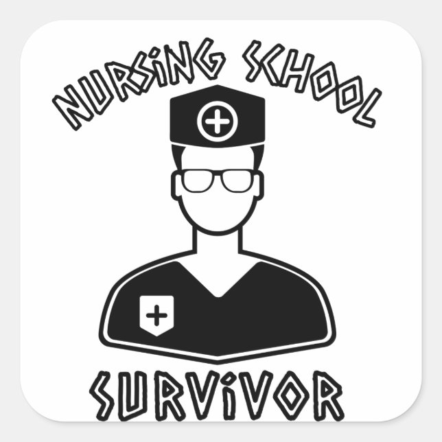 Nursing School Survivor Student Nurse Medical Square Sticker (Front)