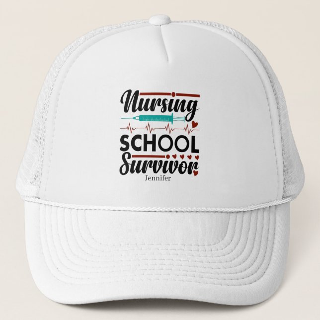 Nursing School Survivor Trucker Hat (Front)