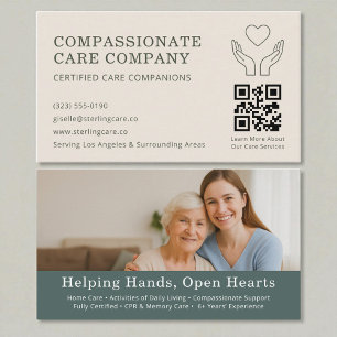 Nursing & Senior Support QR Code Business Card